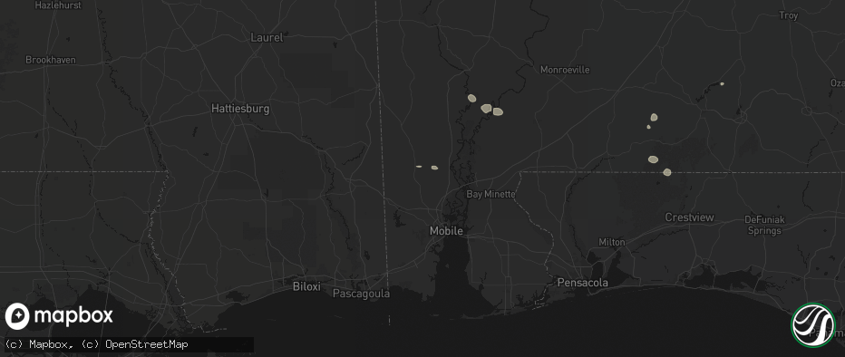 Hail map in Chunchula, AL on June 19, 2026