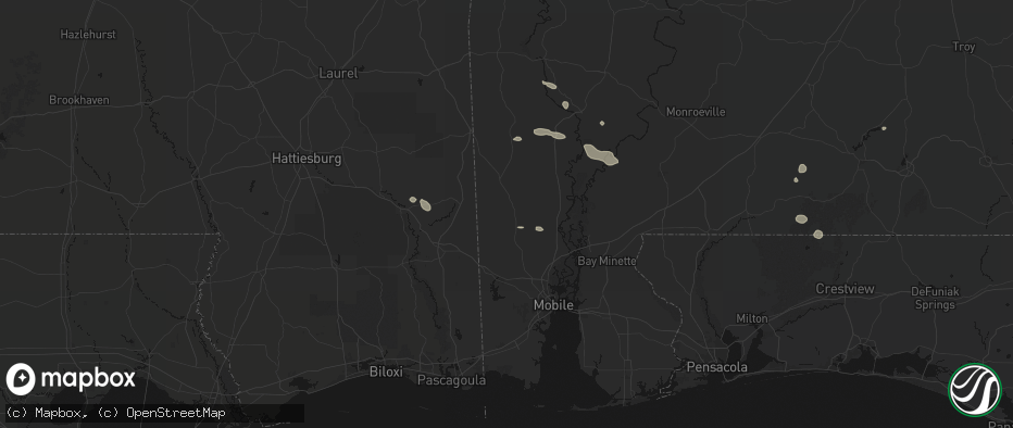 Hail map in Citronelle, AL on June 19, 2026