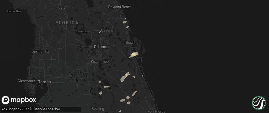 Hail map in Cocoa, FL on June 19, 2026
