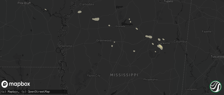 Hail map in Coila, MS on June 19, 2026