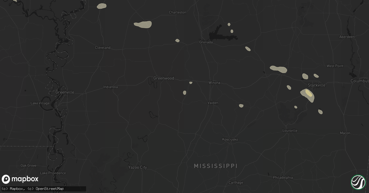 Hail map in Coila, MS on June 19, 2026
