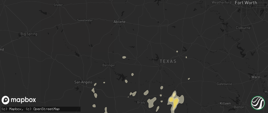 Hail map in Coleman, TX on June 19, 2026