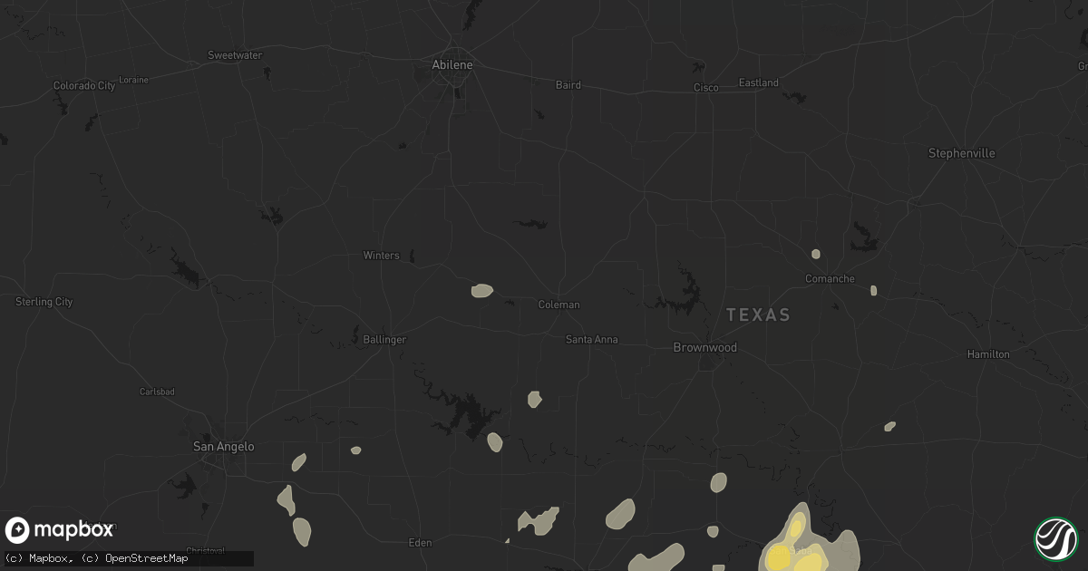 Hail map in Coleman, TX on June 19, 2026