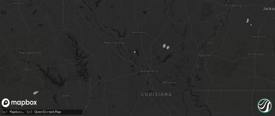Hail map in Colfax, LA on June 19, 2026