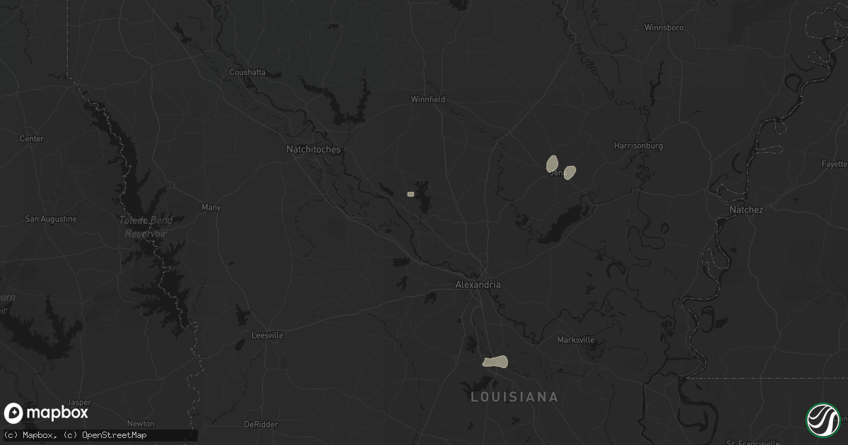 Hail map in Colfax, LA on June 19, 2026