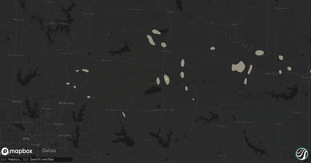 Hail map in Cooper, TX on June 19, 2026