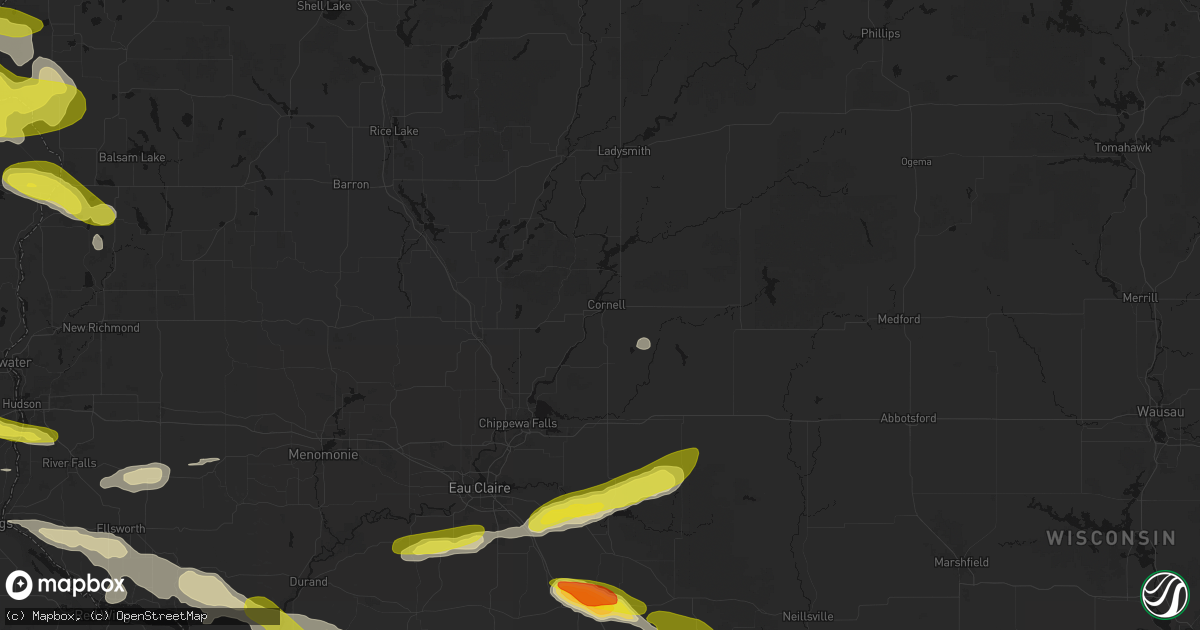 Hail map in Cornell, WI on June 19, 2026