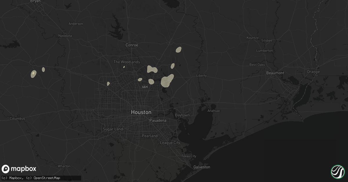 Hail map in Crosby, TX on June 19, 2026