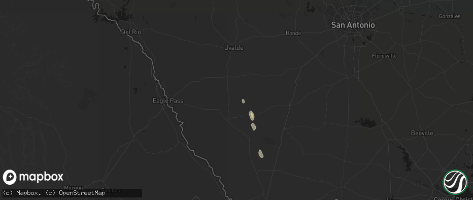 Hail map in Crystal City, TX on June 19, 2026