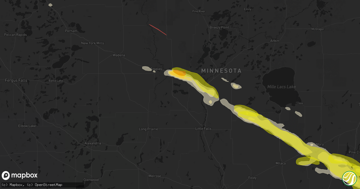 Hail map in Cushing, MN on June 19, 2026