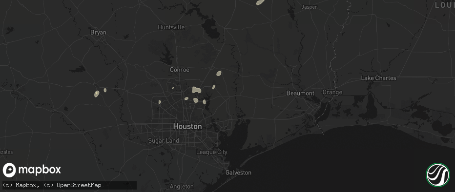 Hail map in Dayton, TX on June 19, 2026