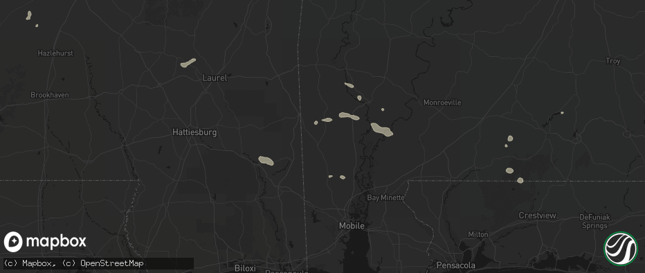 Hail map in Deer Park, AL on June 19, 2026
