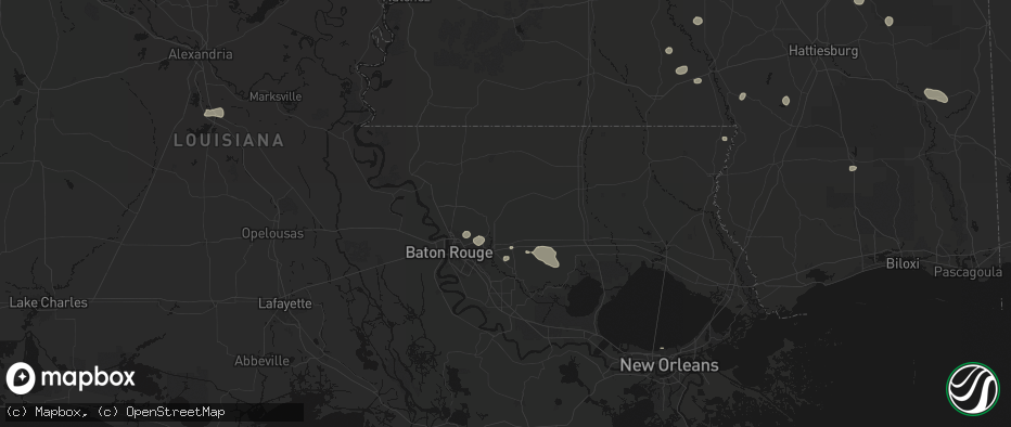Hail map in Denham Springs, LA on June 19, 2026