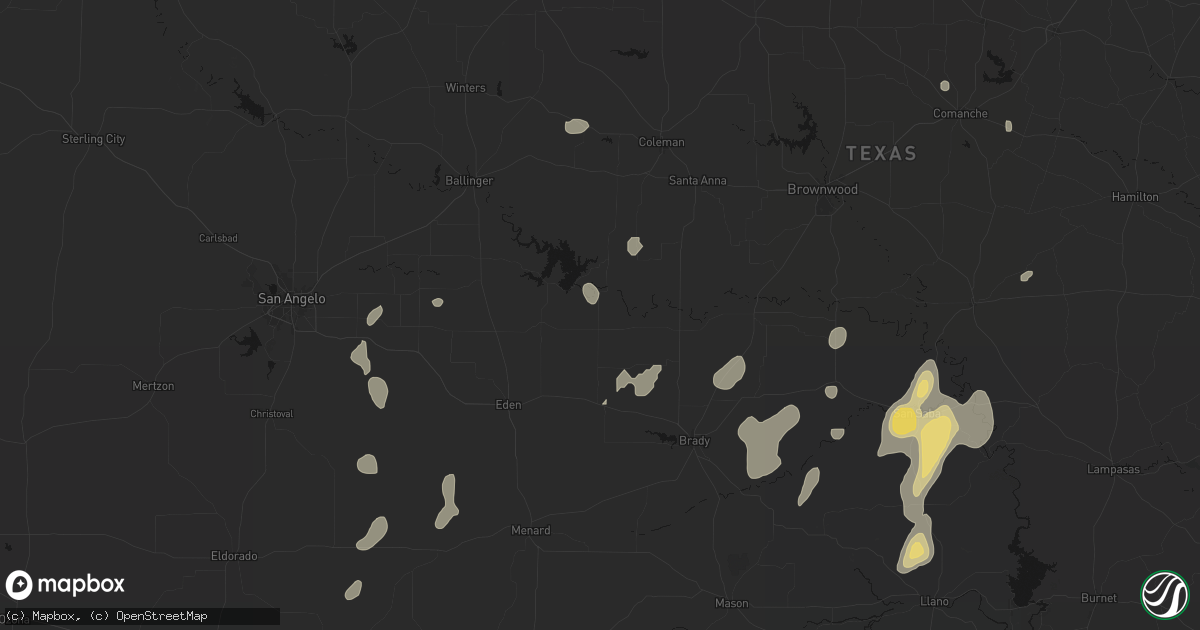Hail map in Doole, TX on June 19, 2026