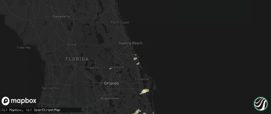 Hail map in Edgewater, FL on June 19, 2026