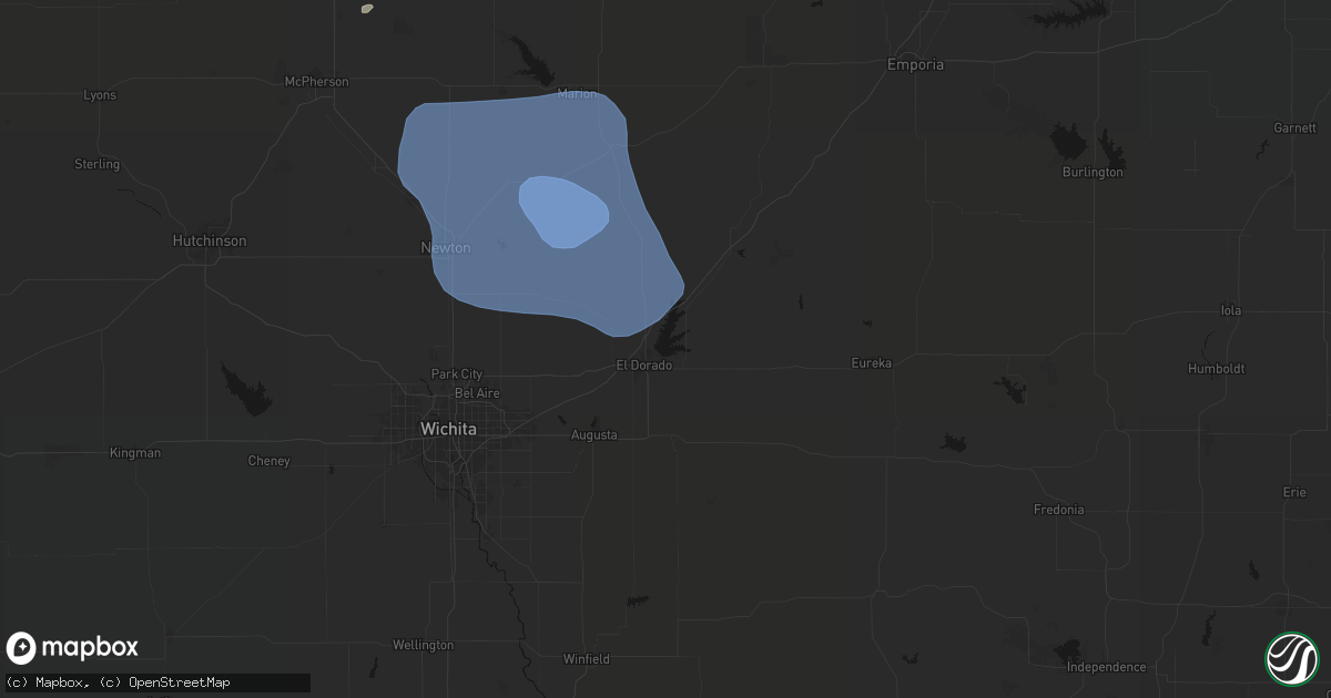 Hail map in El Dorado, KS on June 19, 2026