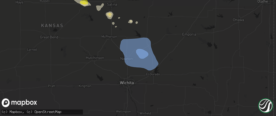 Hail map in Elbing, KS on June 19, 2026