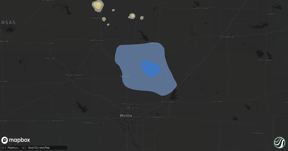 Hail map in Elbing, KS on June 19, 2026