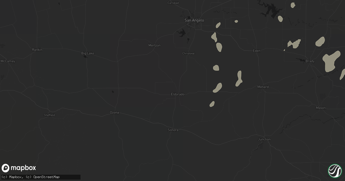 Hail map in Eldorado, TX on June 19, 2026