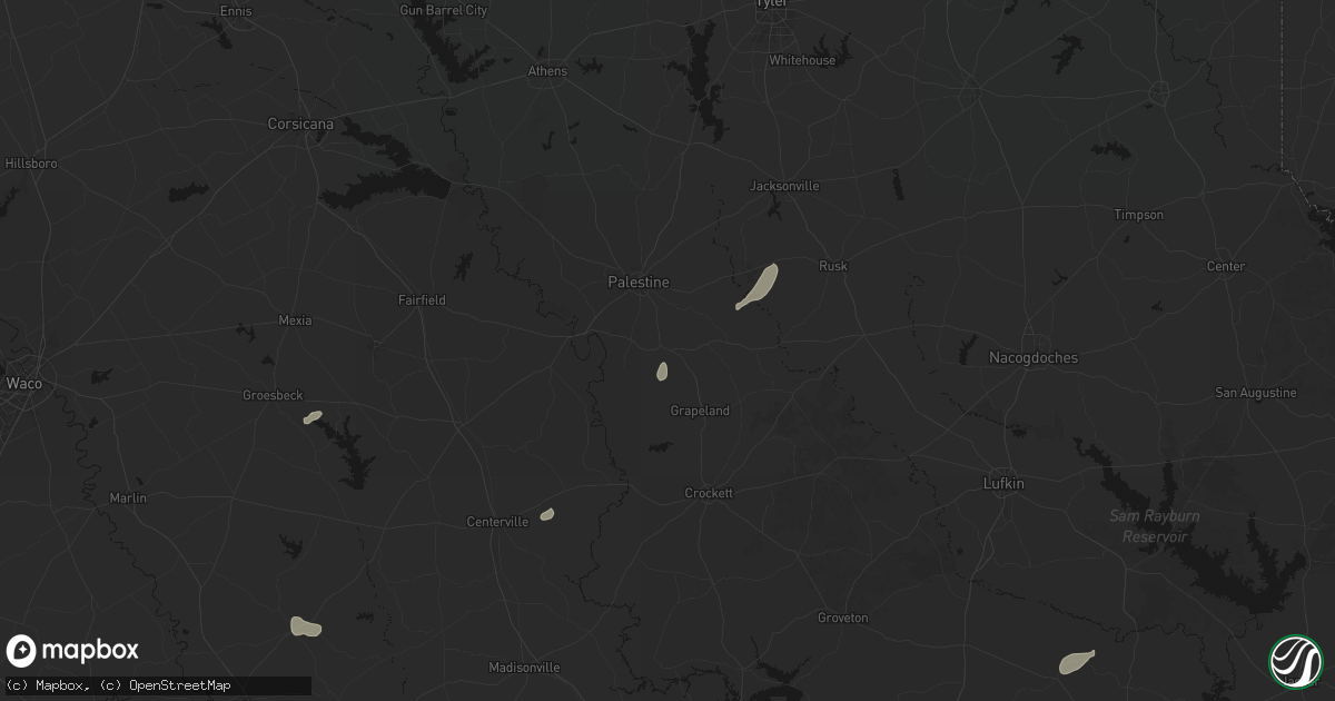 Hail map in Elkhart, TX on June 19, 2026