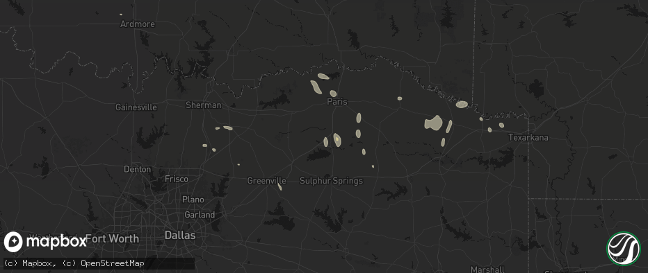 Hail map in Enloe, TX on June 19, 2026
