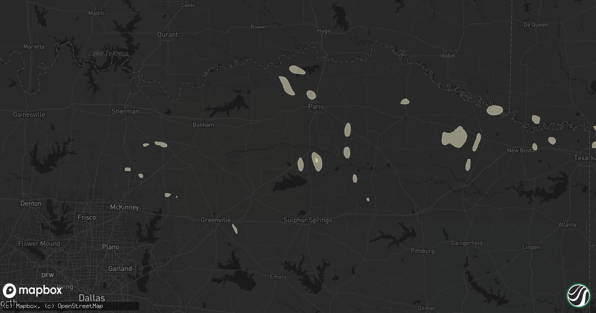 Hail map in Enloe, TX on June 19, 2026