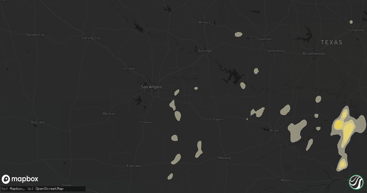 Hail map in Eola, TX on June 19, 2026