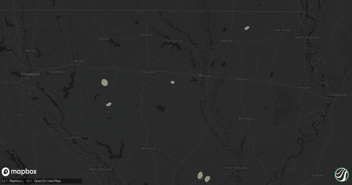 Hail map in Eros, LA on June 19, 2026