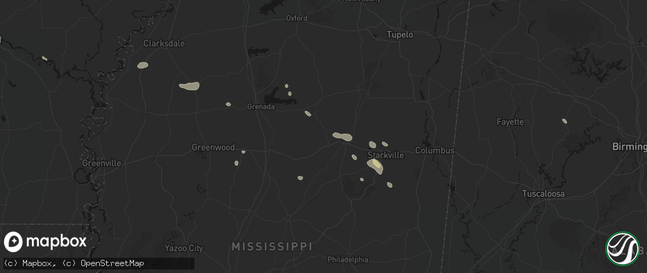Hail map in Eupora, MS on June 19, 2026