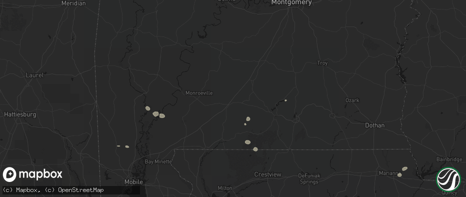 Hail map in Evergreen, AL on June 19, 2026