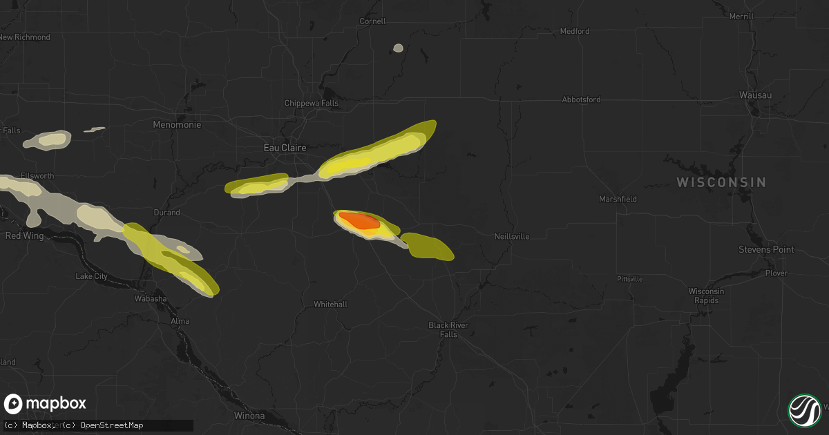 Hail map in Fairchild, WI on June 19, 2026