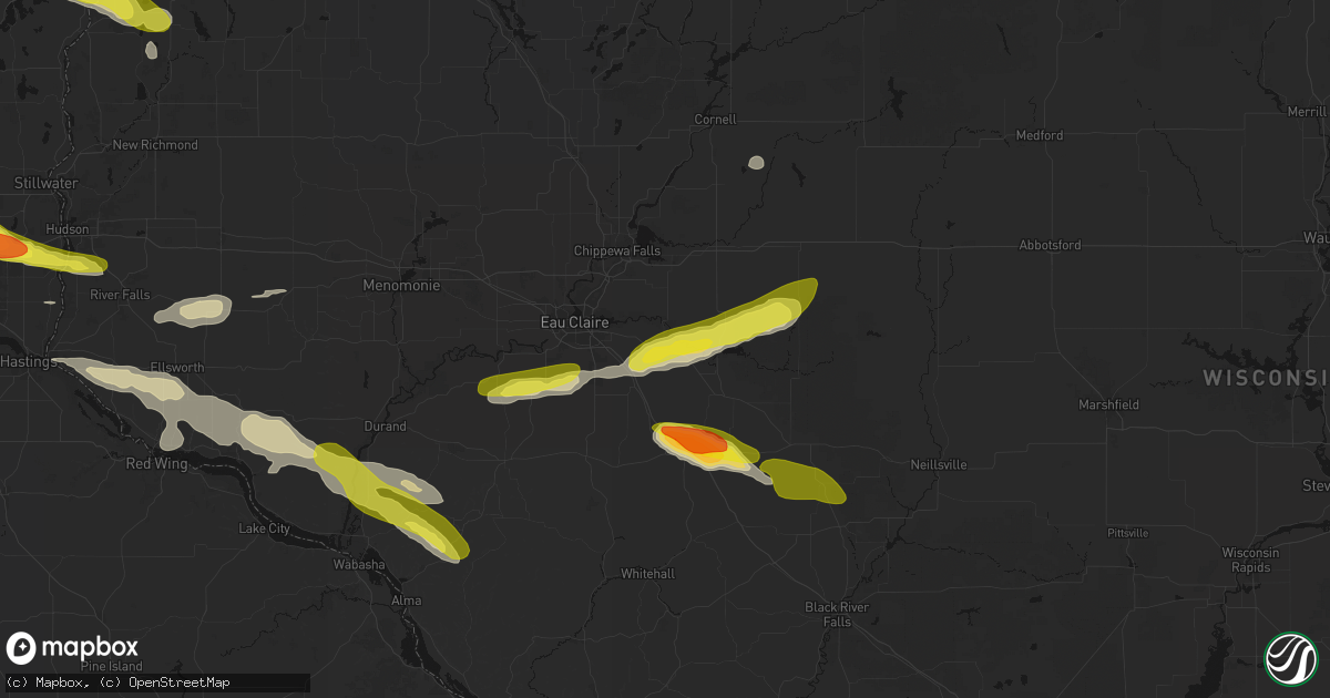Hail map in Fall Creek, WI on June 19, 2026