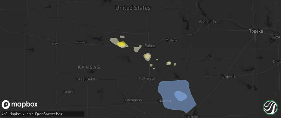 Hail map in Falun, KS on June 19, 2026