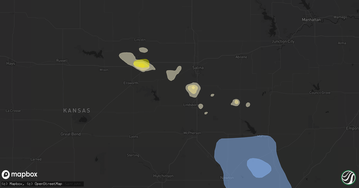 Hail map in Falun, KS on June 19, 2026