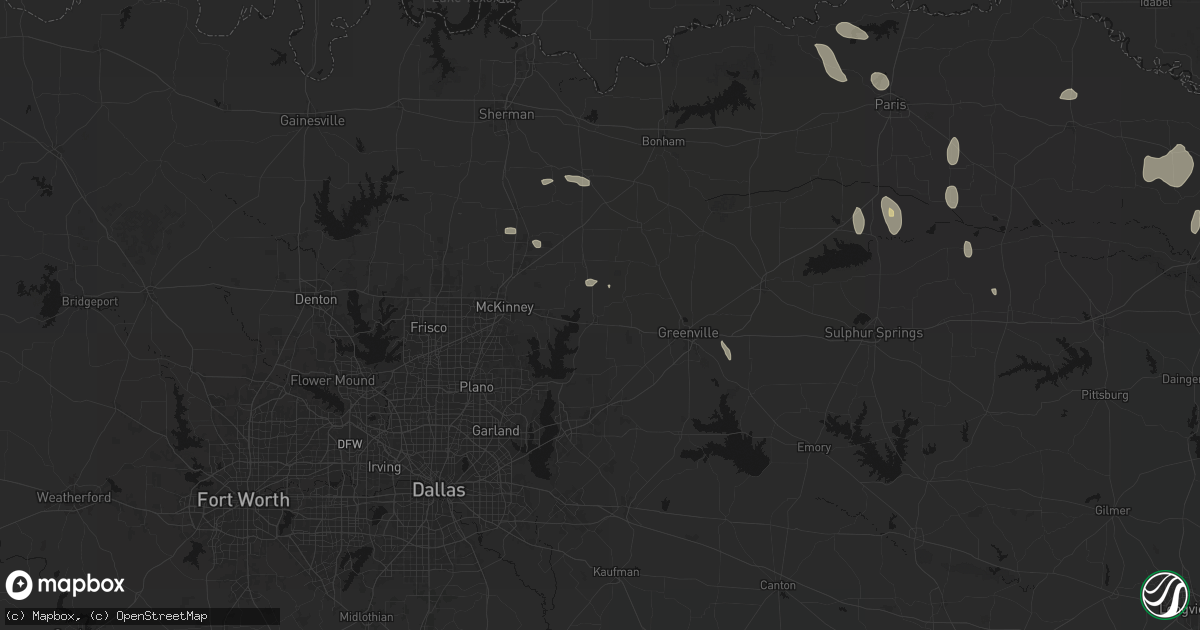 Hail map in Farmersville, TX on June 19, 2026