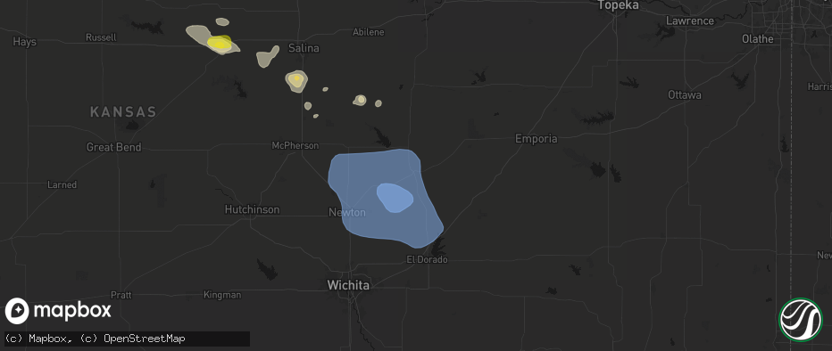 Hail map in Florence, KS on June 19, 2026