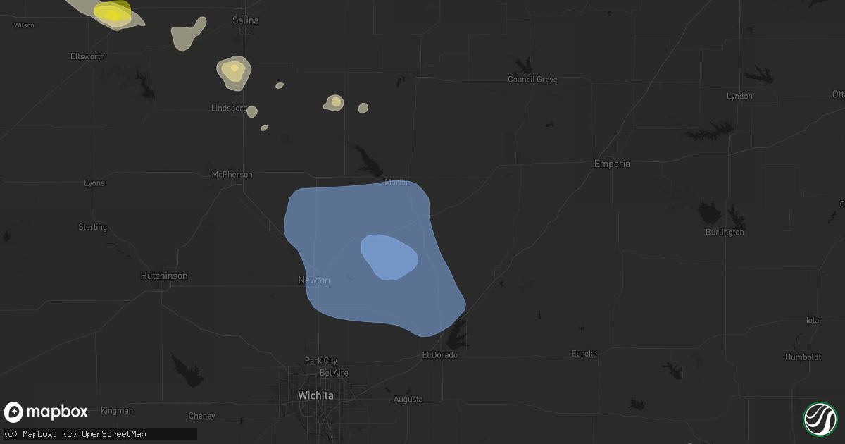 Hail map in Florence, KS on June 19, 2026