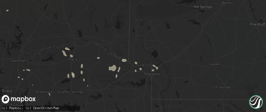 Hail map in Foreman, AR on June 19, 2026