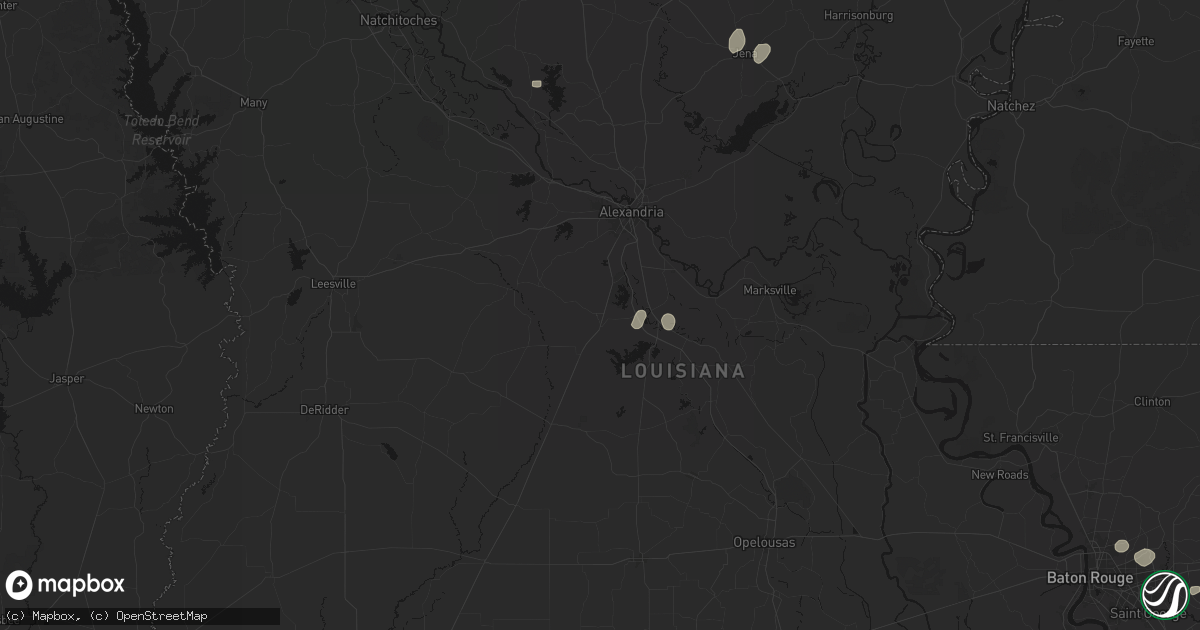 Hail map in Forest Hill, LA on June 19, 2026