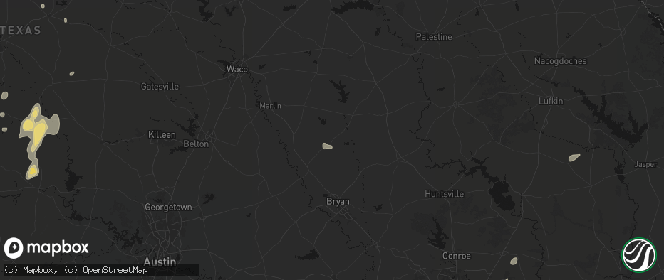 Hail map in Franklin, TX on June 19, 2026