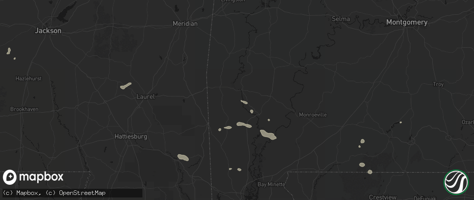 Hail map in Frankville, AL on June 19, 2026