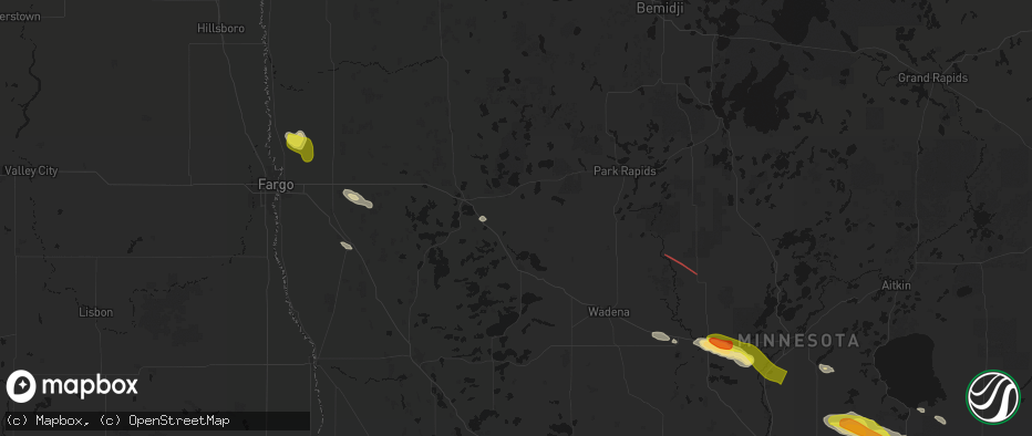 Hail map in Frazee, MN on June 19, 2026