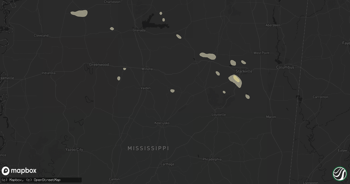 Hail map in French Camp, MS on June 19, 2026