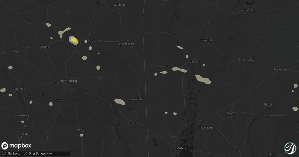 Hail map in Fruitdale, AL on June 19, 2026