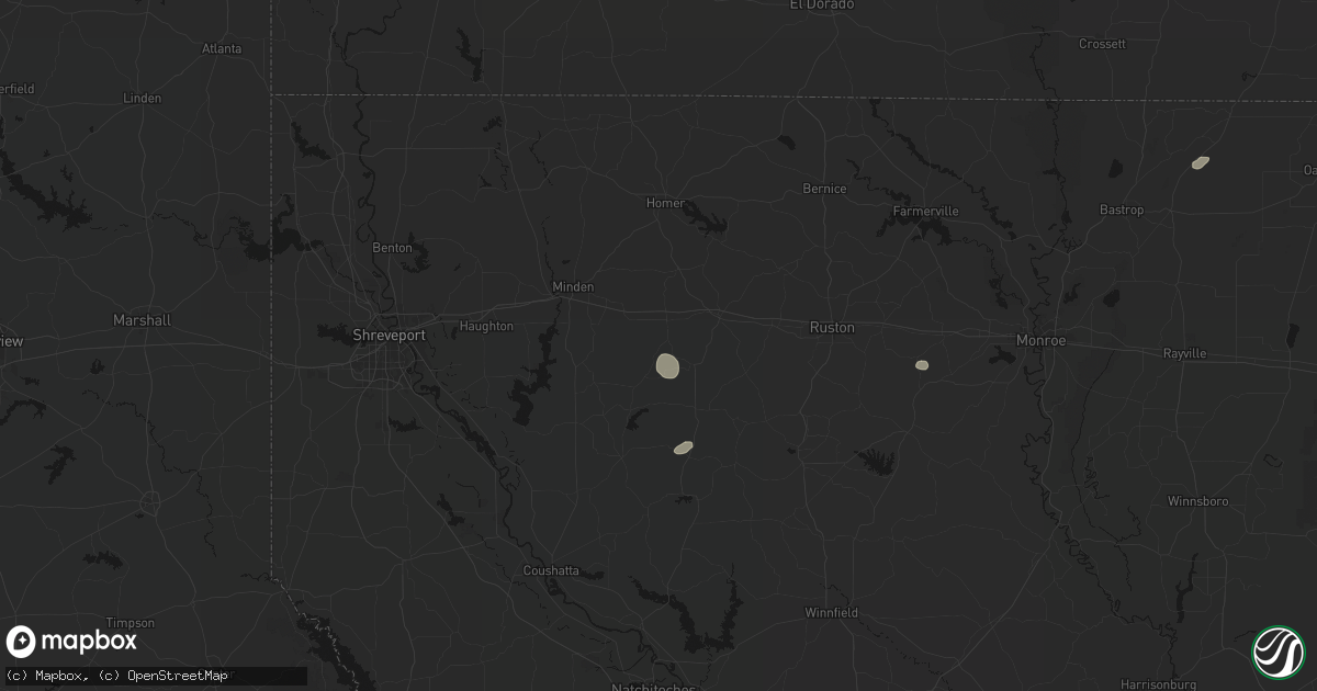 Hail map in Gibsland, LA on June 19, 2026