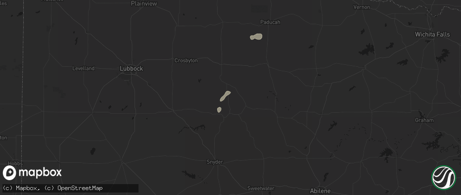Hail map in Girard, TX on June 19, 2026