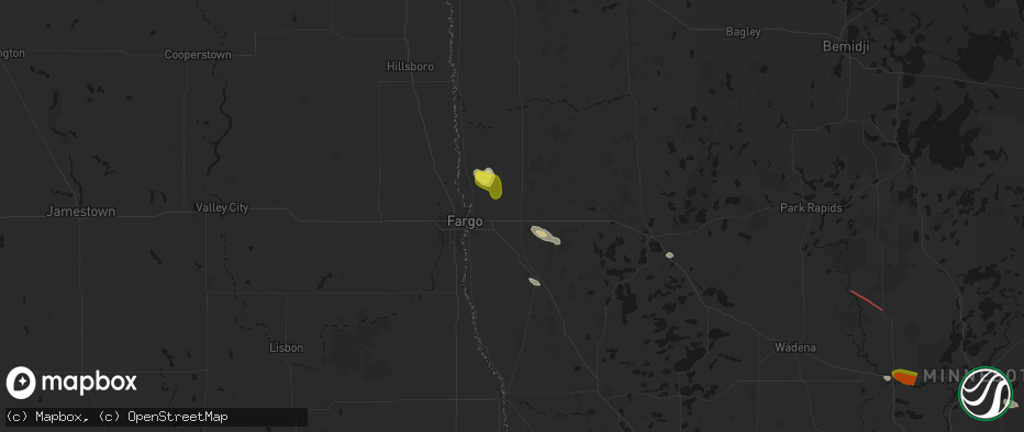 Hail map in Glyndon, MN on June 19, 2026