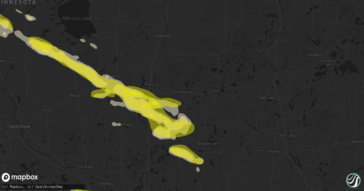 Hail map in Grantsburg, WI on June 19, 2026
