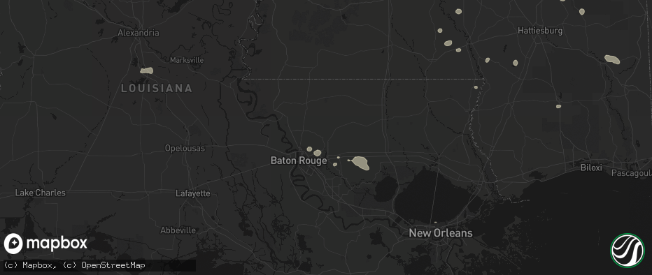 Hail map in Greenwell Springs, LA on June 19, 2026