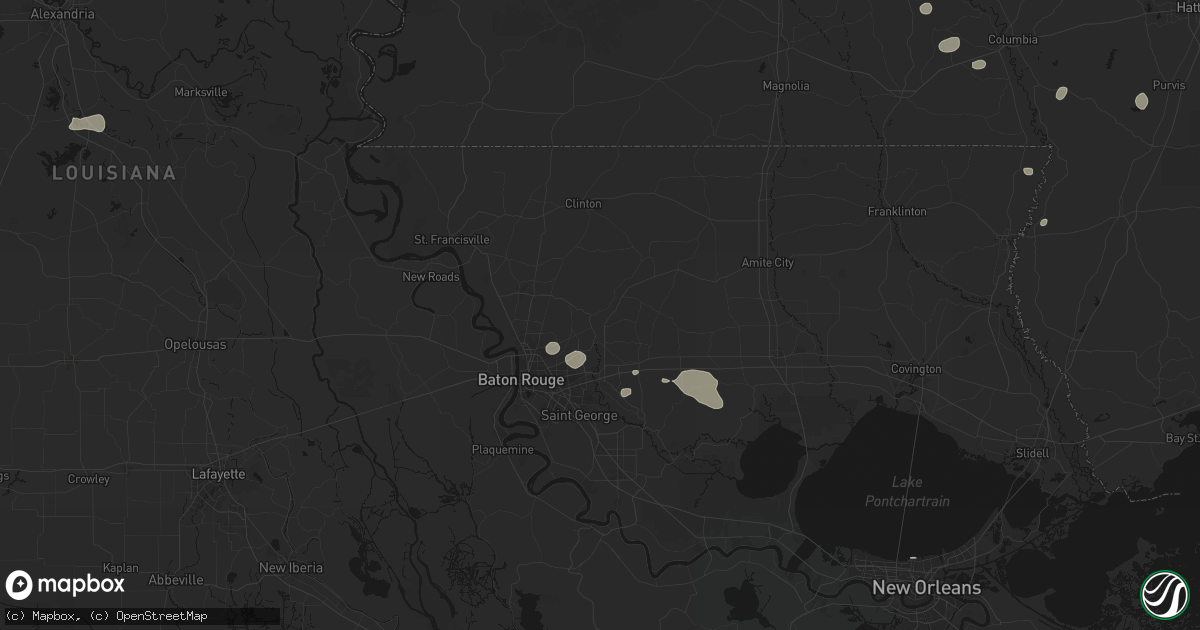 Hail map in Greenwell Springs, LA on June 19, 2026